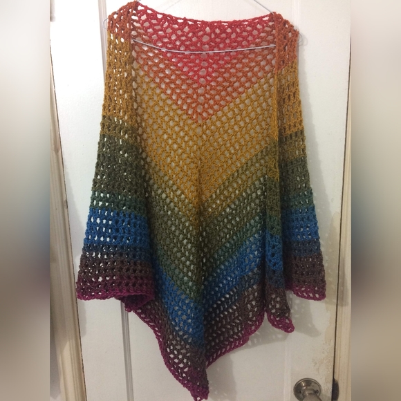 🔥Host Pick🔥Triangle Multicolored Shawl - Picture 2 of 4